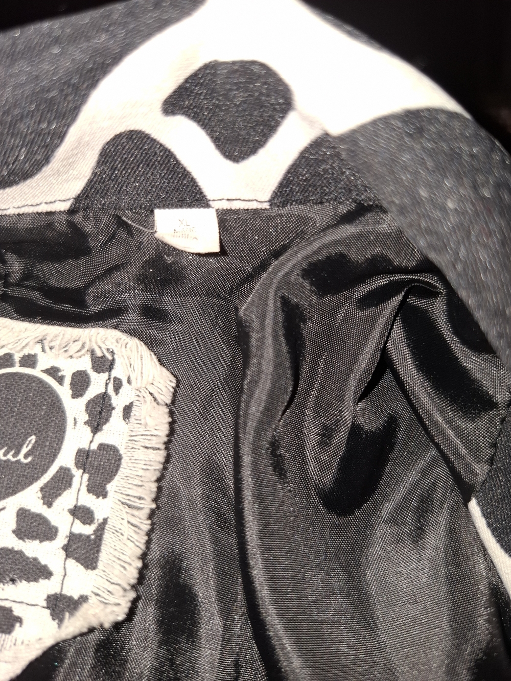 HeartSoul Women's Black/White Animal Print Belted Lined Blazer Jacket - Picture 4 of 5